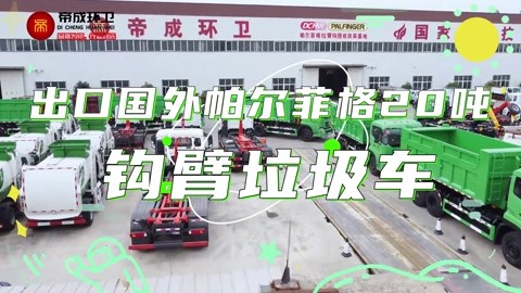 出口国外20吨帕尔菲格钩臂垃圾车-帝成环卫