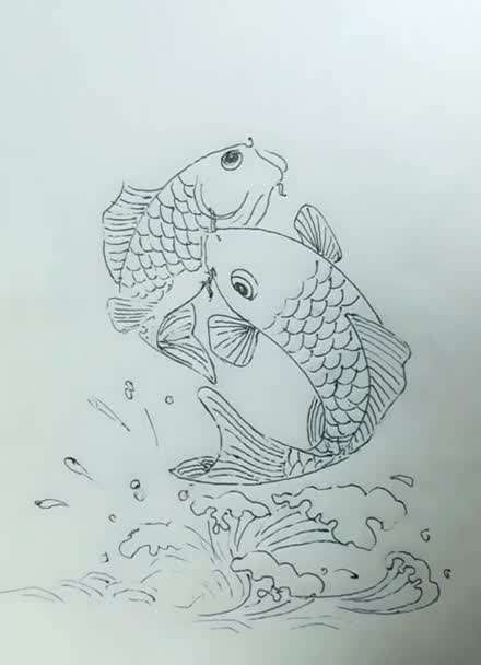 鲫鱼简笔画中国画图片