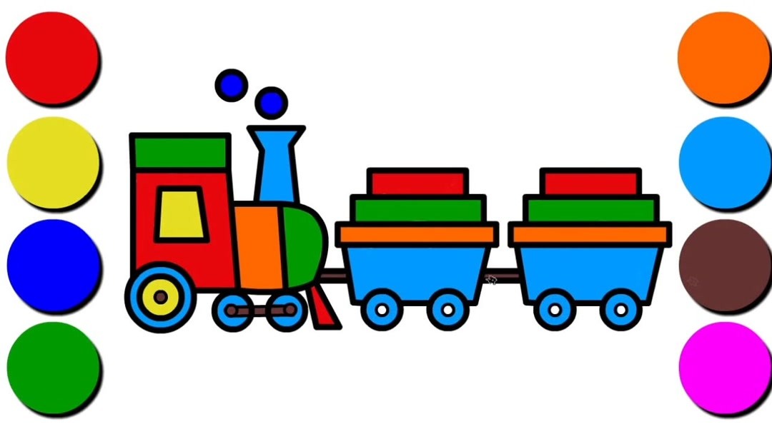 火车的画法颜色图片