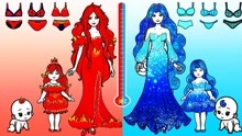 定格动画：冰雪小公主从小跟着火焰公主一起生活，一家人开开心心