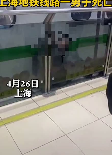 上海地铁进入线路人员身亡市民拍下死者卡在地铁和围栏缝隙目前事故仍
