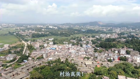 航拍广西灵山县檀圩镇沙井村,周边数一数二的大村庄,村场真美!