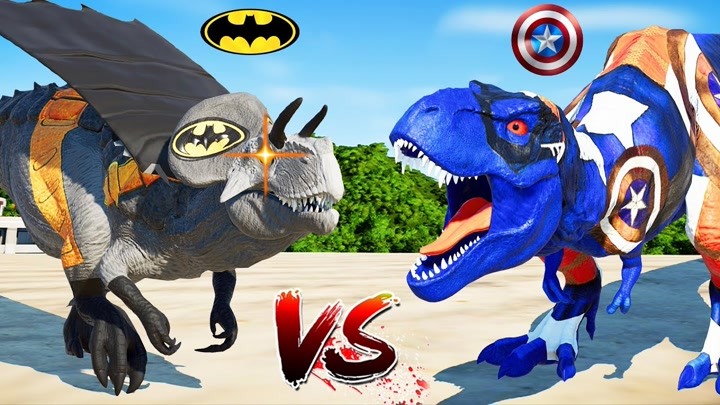 侏罗纪世界动画：队长霸王龙vs蝙蝠侠终极龙，恐龙大战