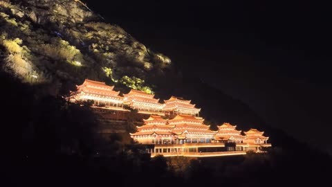 福清市石竹山九仙宫殿夜景