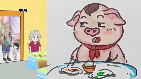 猪屁登卡通简笔画图片