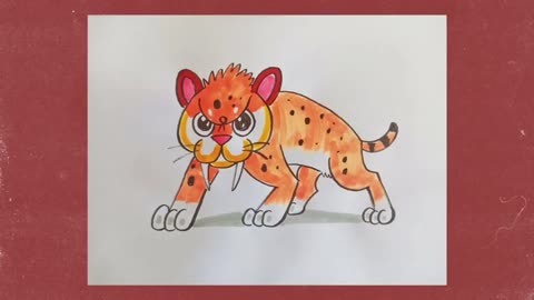 儿童画剑齿虎简单图片