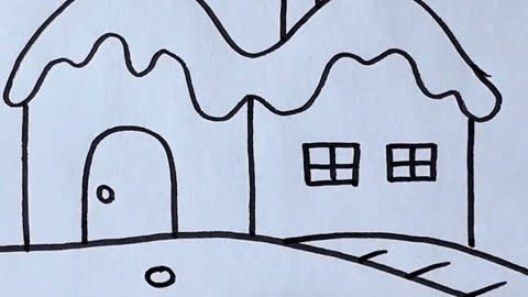 冬天的房子怎么画简单图片