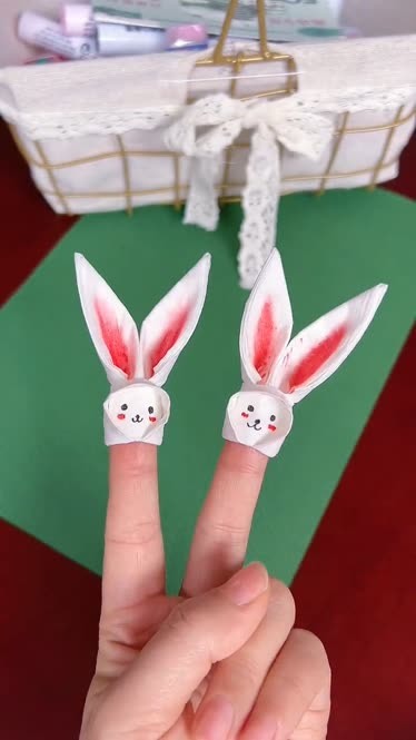 一张纸巾做一只可爱的小兔子,哄娃太好用了!