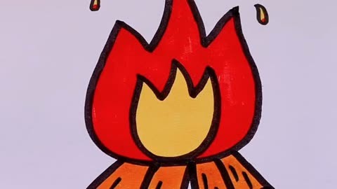 火焰的简笔画怎么画图片